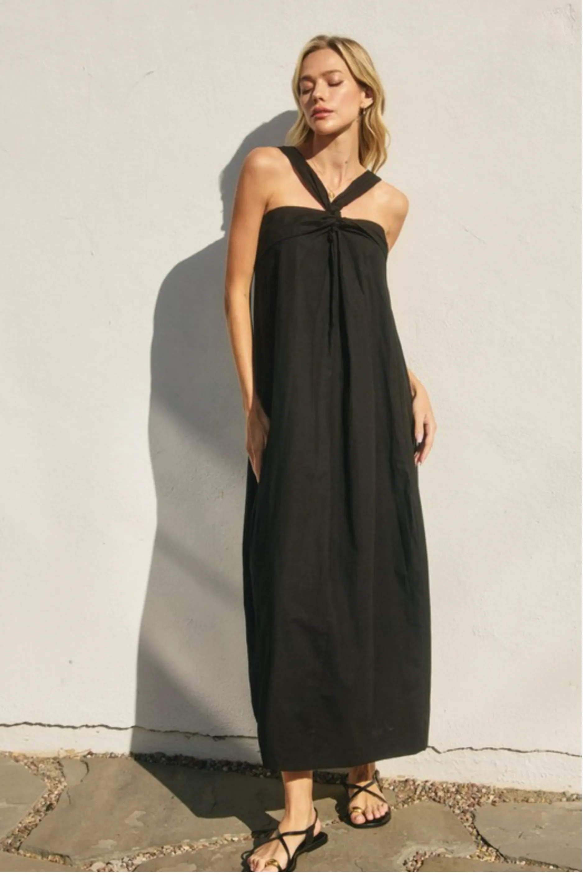 Cotton Halter Neck Maxi Dress - Black sold by Maude product image thumbnail 2