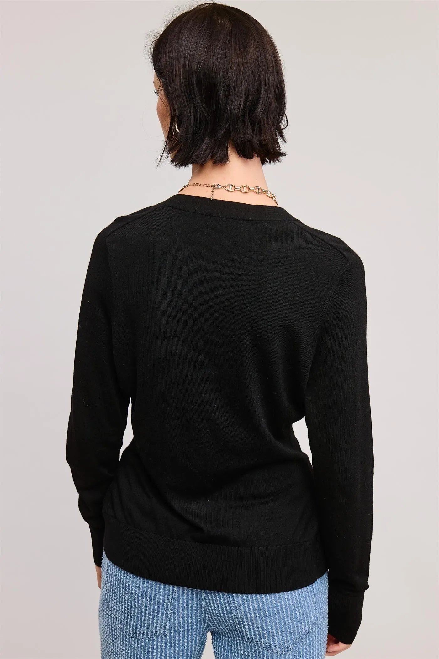 Split Hem Longline Knit Cardigan - Black sold by Maude product image thumbnail 3
