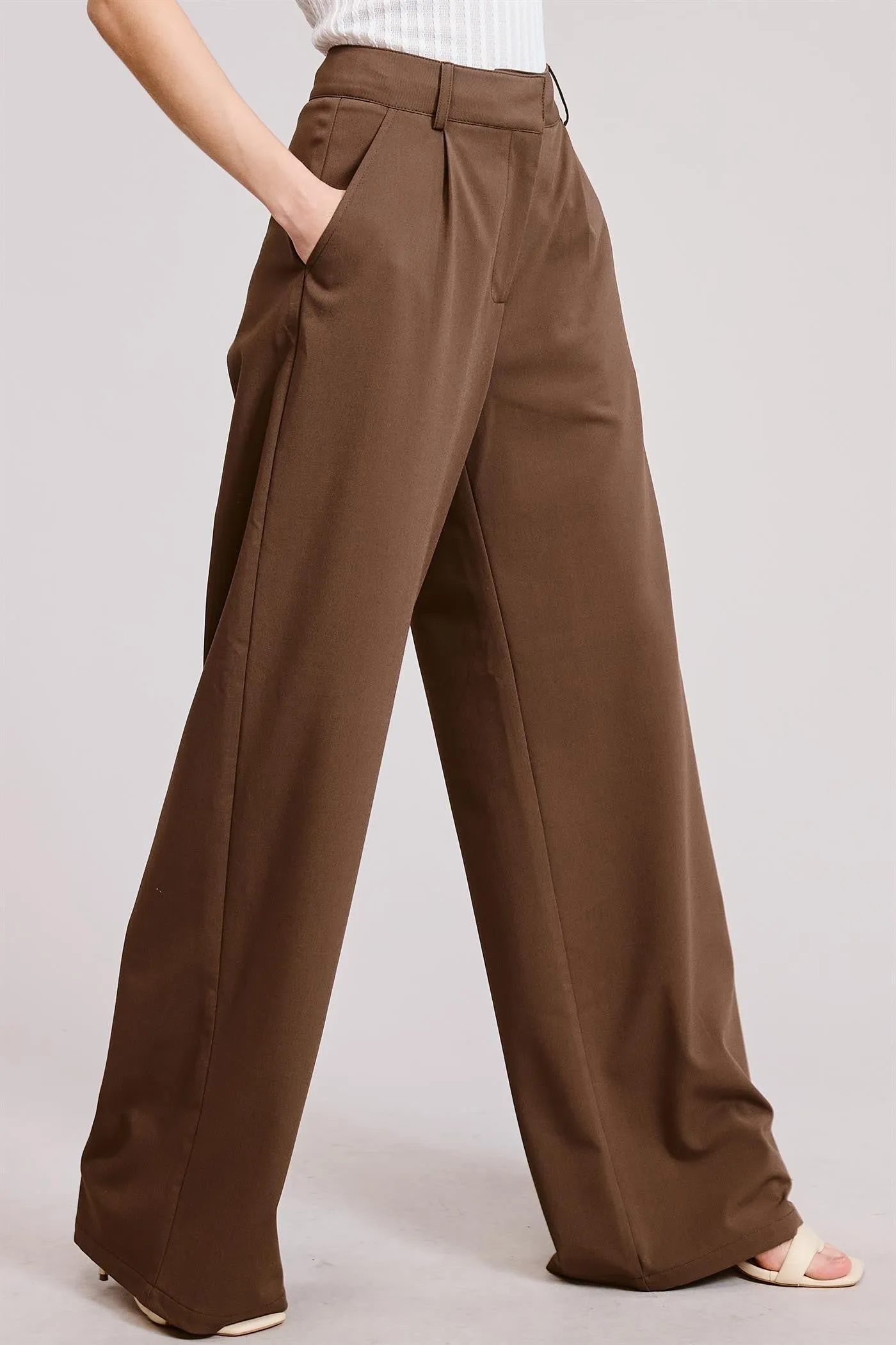 Pleated Wide Leg Trousers - Brown sold by Maude product image thumbnail 5