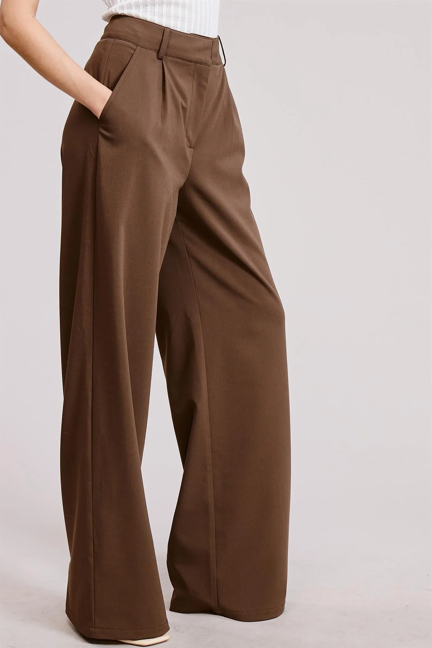 Pleated Wide Leg Trousers - Brown sold by Maude product image thumbnail 4