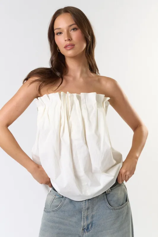 Pintuck Pleated Tube Top sold by Maude