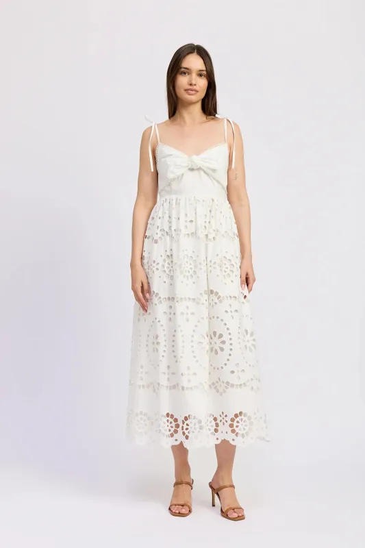 Isabella Embroidered Midi Dress sold by Maude