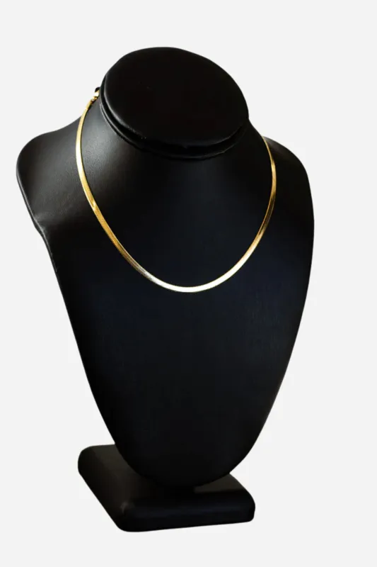 18K Katy Thin Herringbone Necklace sold by Maude