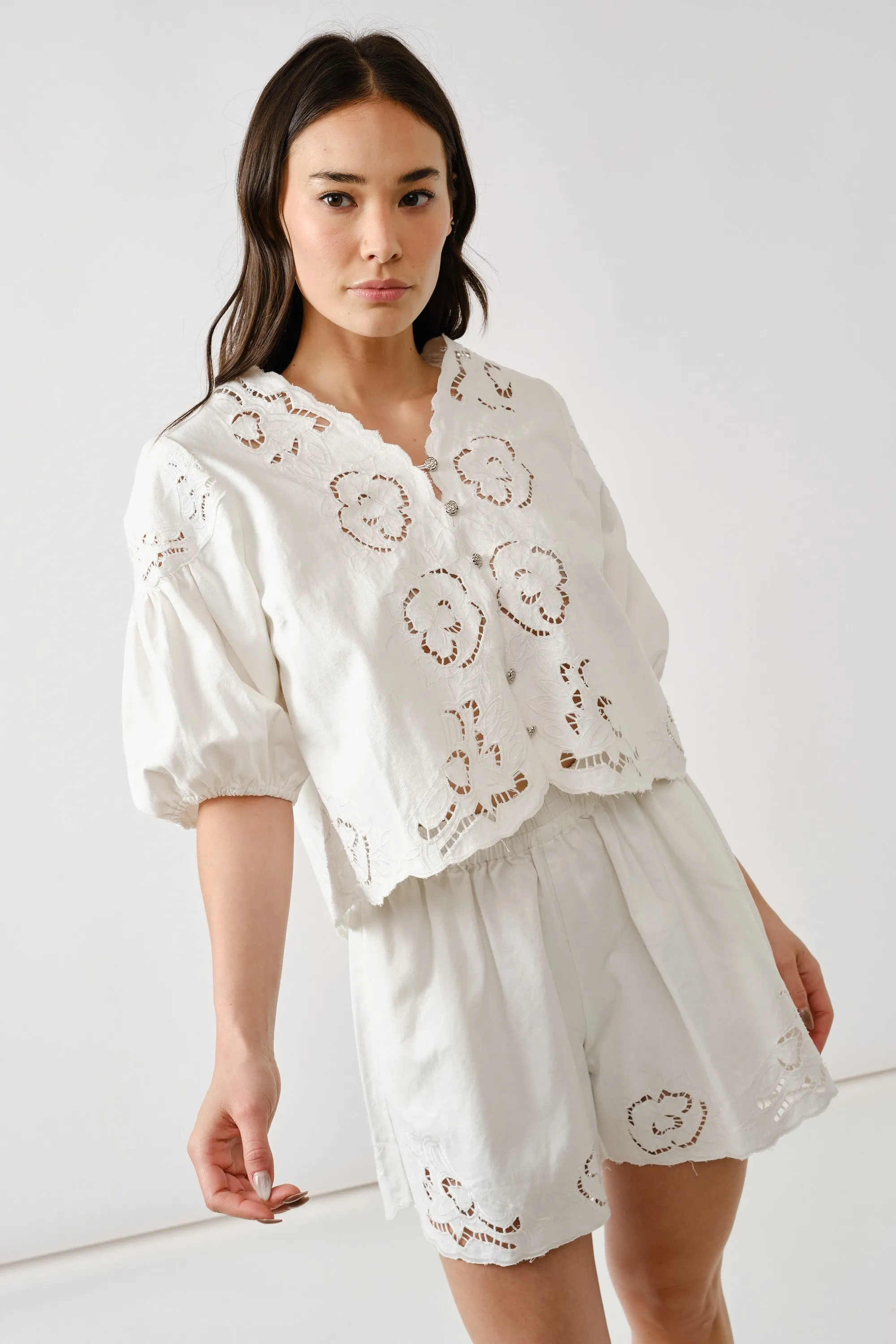 Denim Embroidered Set - White sold by Maude product image thumbnail 3