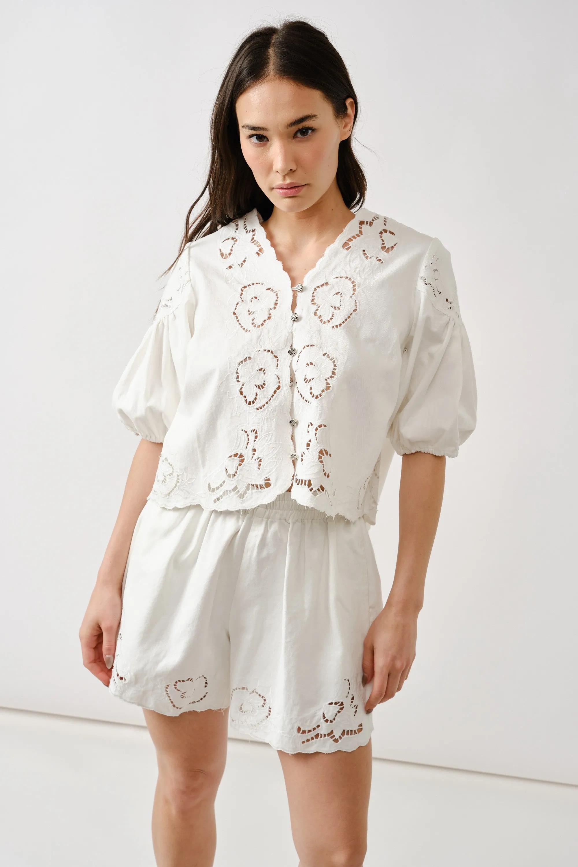 Denim Embroidered Set - White sold by Maude product image thumbnail 2