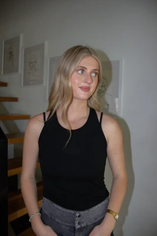 Gabbriette Layered Tank Top - Black sold by Maude