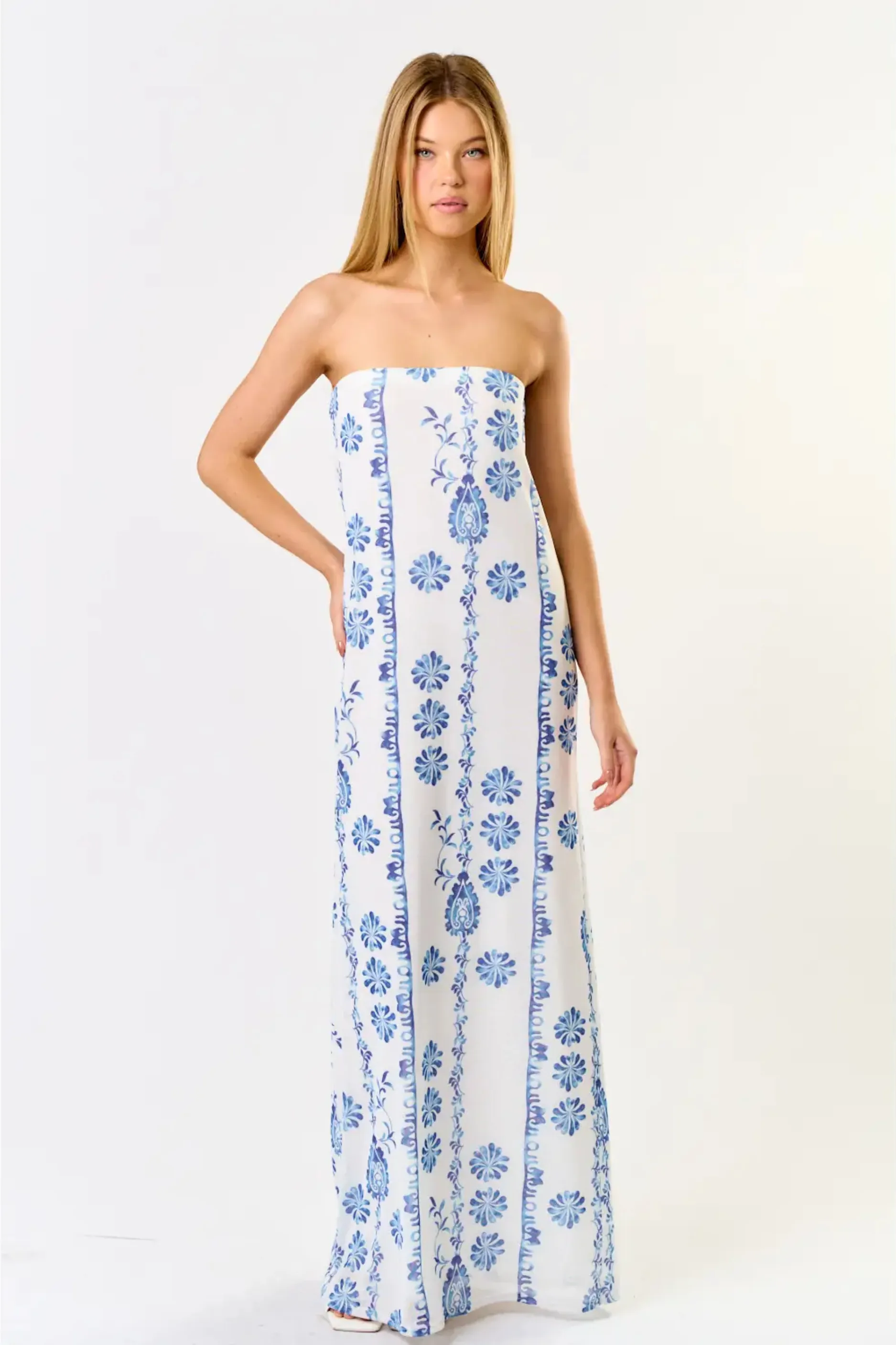 Coastal Vibes Maxi Dress - Blue sold by Maude
