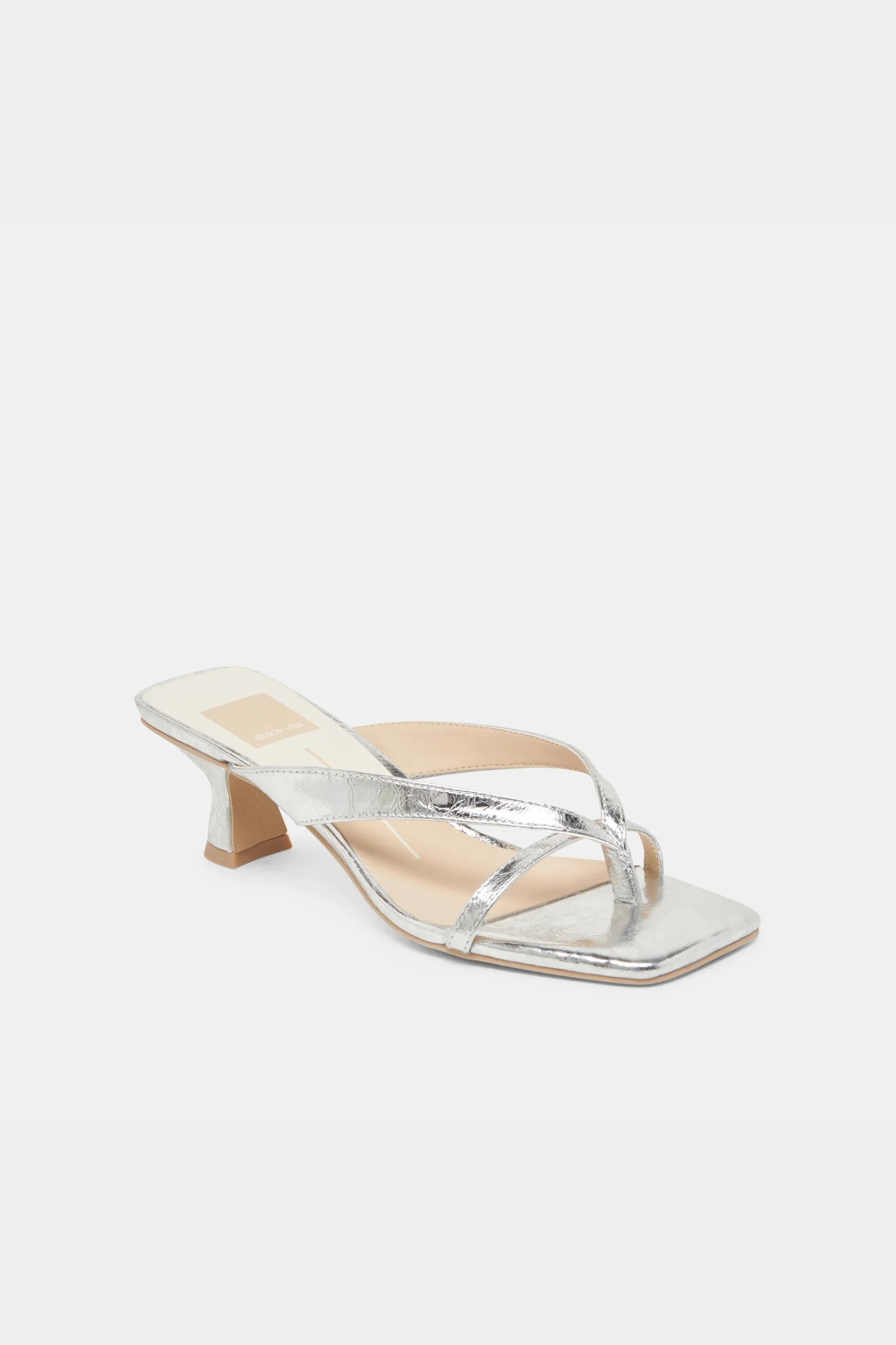 Dolce Vita Brevel Heels - Silver Leather sold by Maude