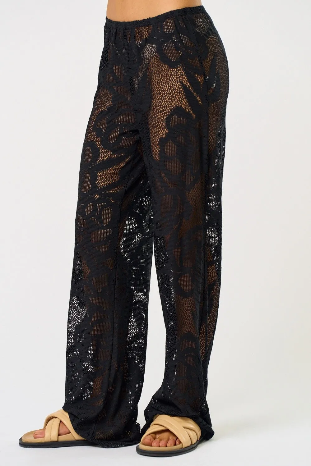 Lace Cover Up Pants - Black sold by Maude