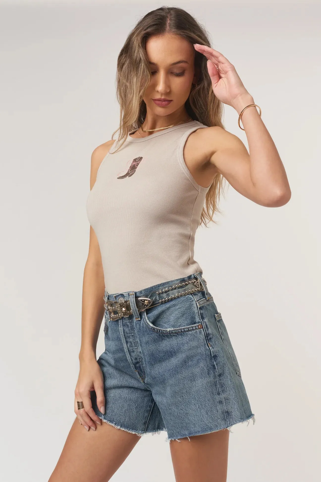 Embroidered Bow Boot Tank sold by Maude product image thumbnail 2