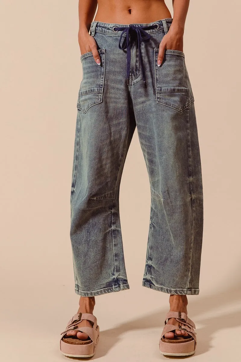 Mid-Rise Denim Barrel Jeans sold by Maude product image thumbnail 3