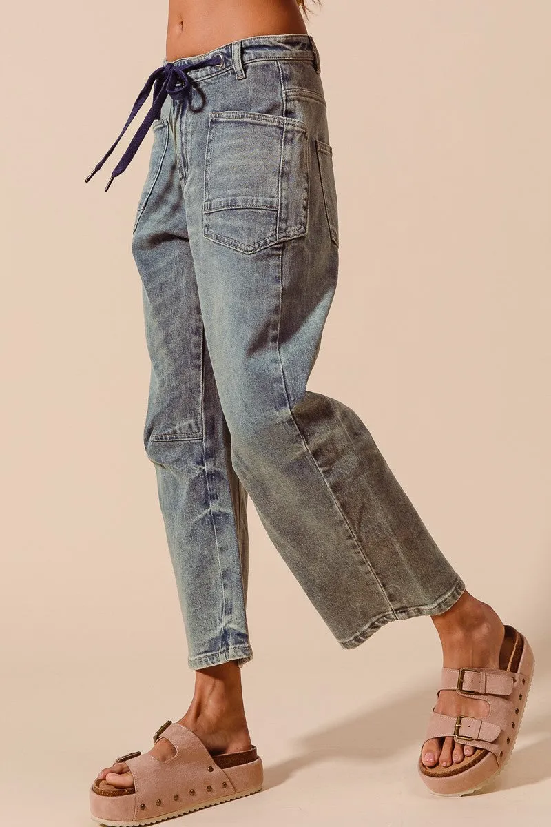 Mid-Rise Denim Barrel Jeans sold by Maude product image thumbnail 4