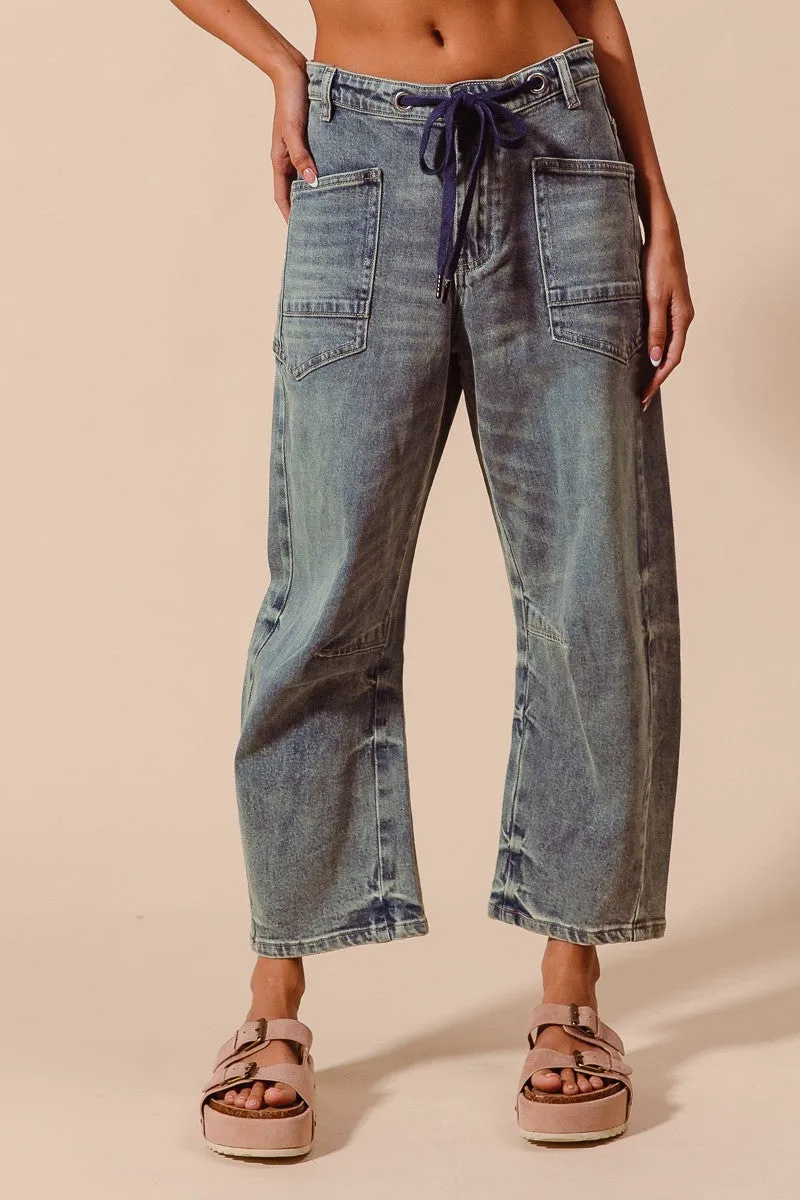 Mid-Rise Denim Barrel Jeans sold by Maude product image thumbnail 2
