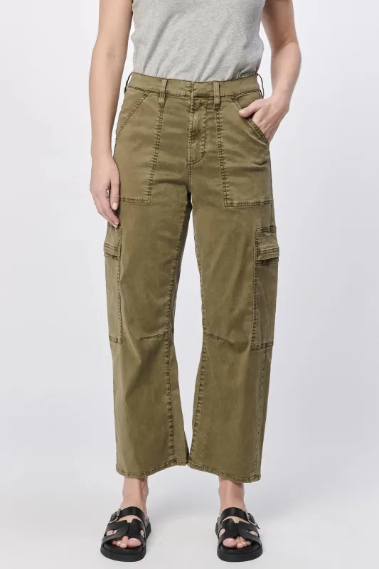 Lasso High Rise Cropped Pants - Olive sold by Maude