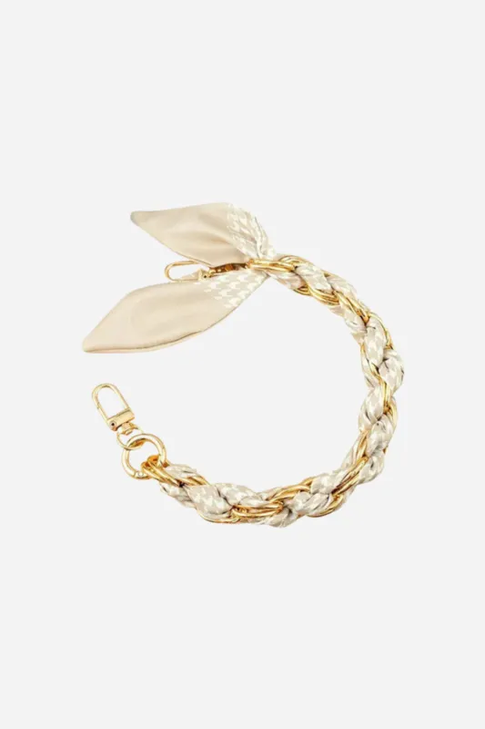Gold Phone Chain - Cream Houndstooth Scarf sold by Maude