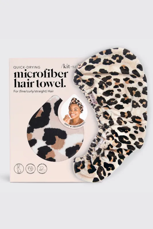 KITSCH - Quick Drying Hair Towel - Leopard sold by Maude