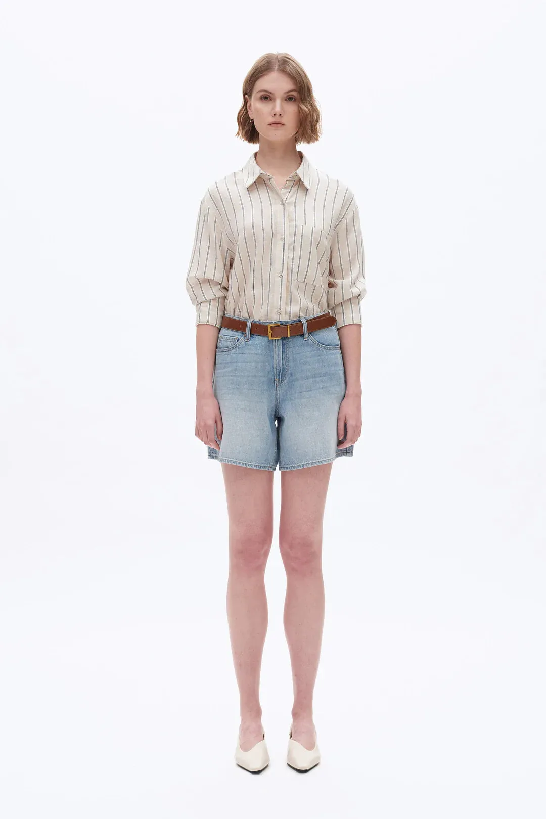 Mid Rise Denim Shorts - Light Blue sold by Maude product image thumbnail 3