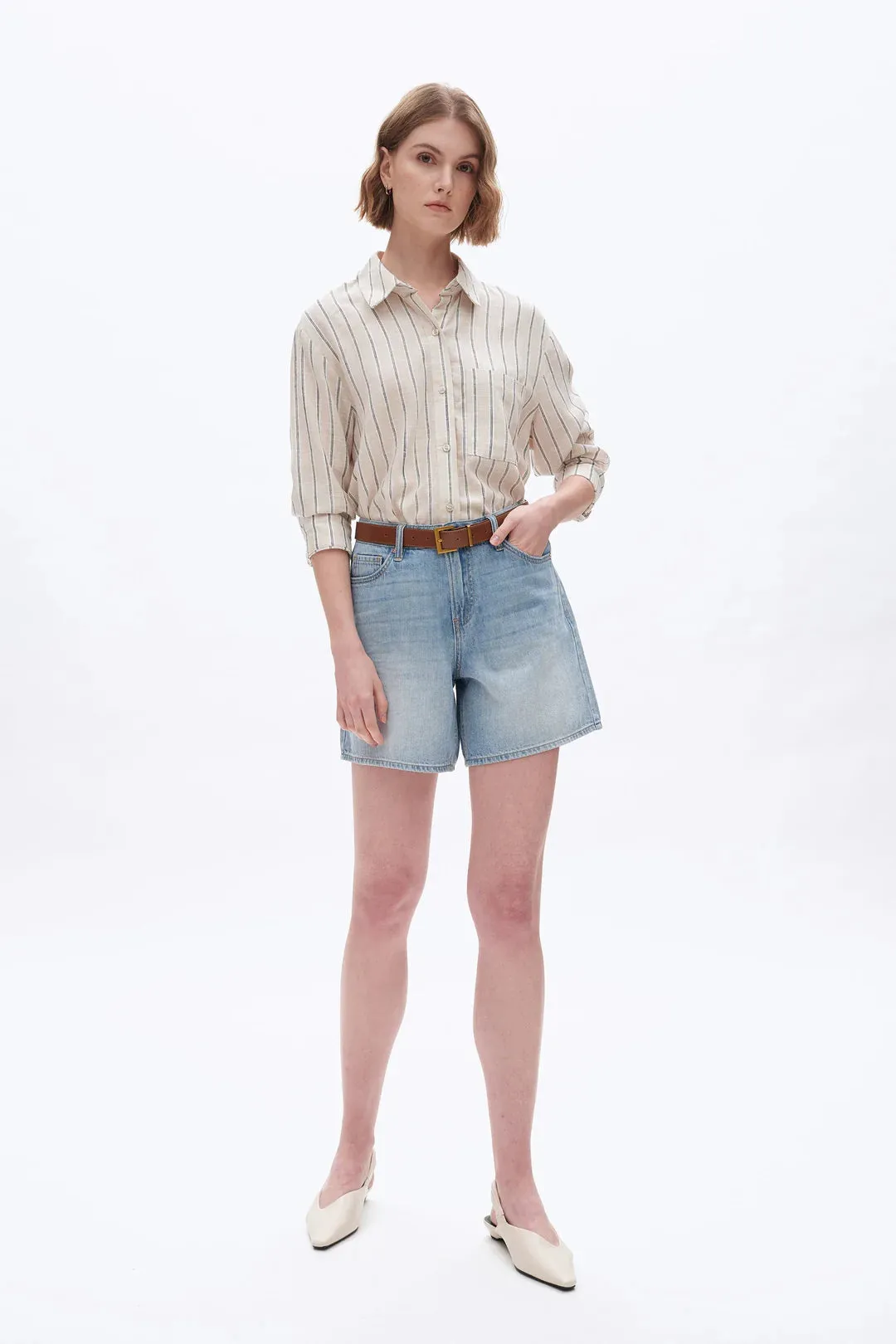 Mid Rise Denim Shorts - Light Blue sold by Maude product image thumbnail 2