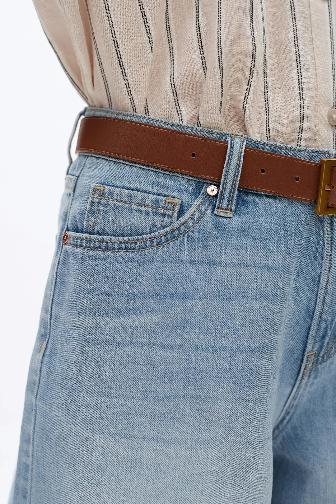 Mid Rise Denim Shorts - Light Blue sold by Maude product image thumbnail 4