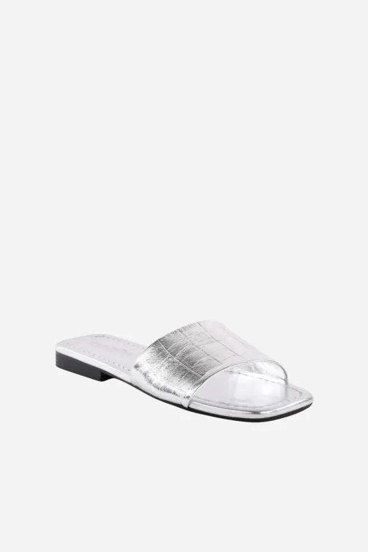Seychelles Paris Sandals - Silver Croco sold by Maude