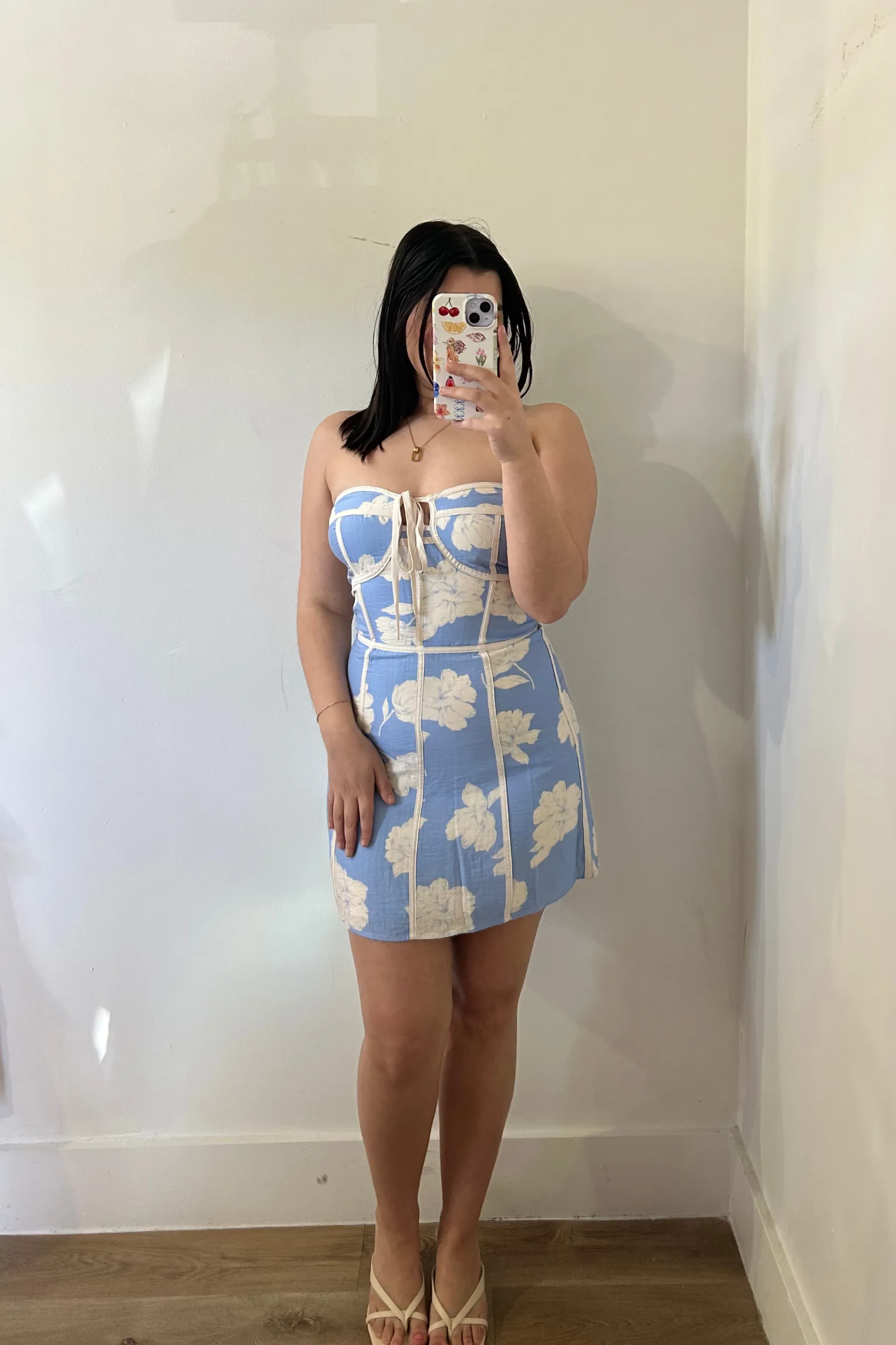 Strapless Floral Mini Dress - Blue sold by Maude product image thumbnail 2