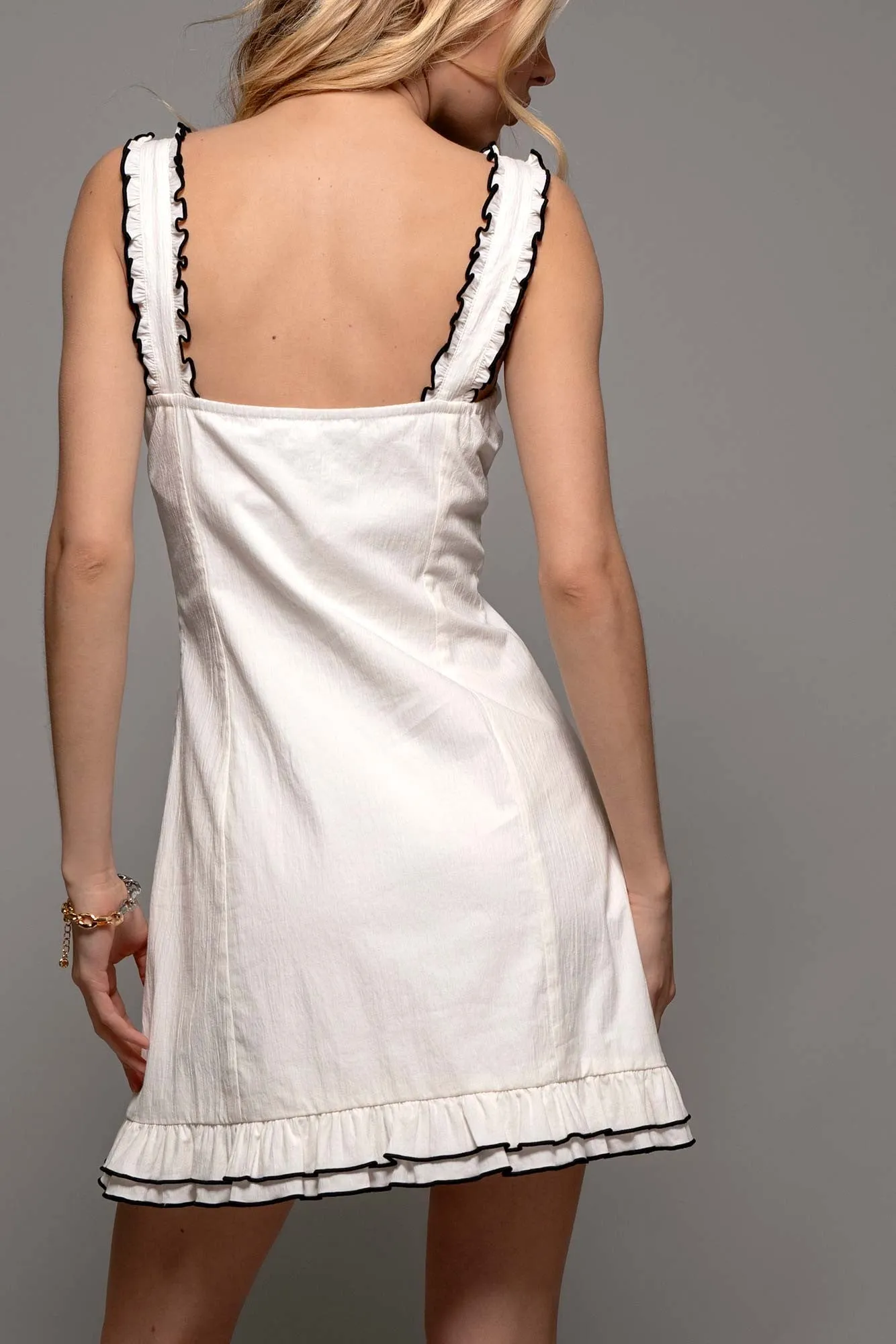 Sweet Ruffles Mini Dress - White sold by Maude product image thumbnail 4