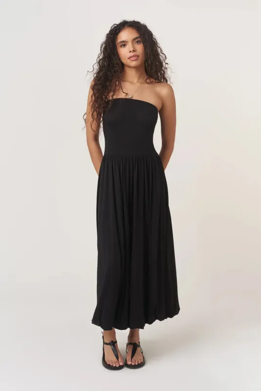 All Nighter Bubble Midi Dress - Black sold by Maude
