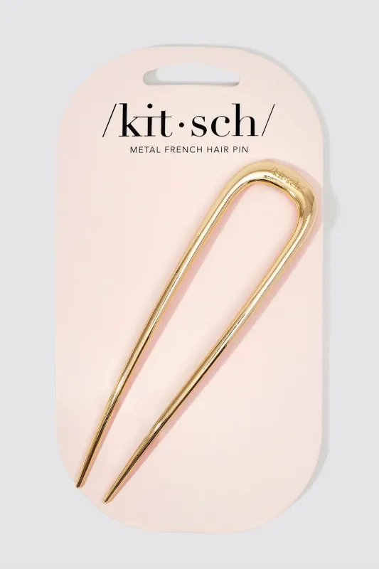 KITSCH Metal French Hair Pin - Gold sold by Maude