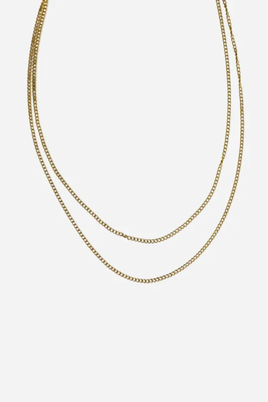 18K Elise Double Chain Necklace sold by Maude
