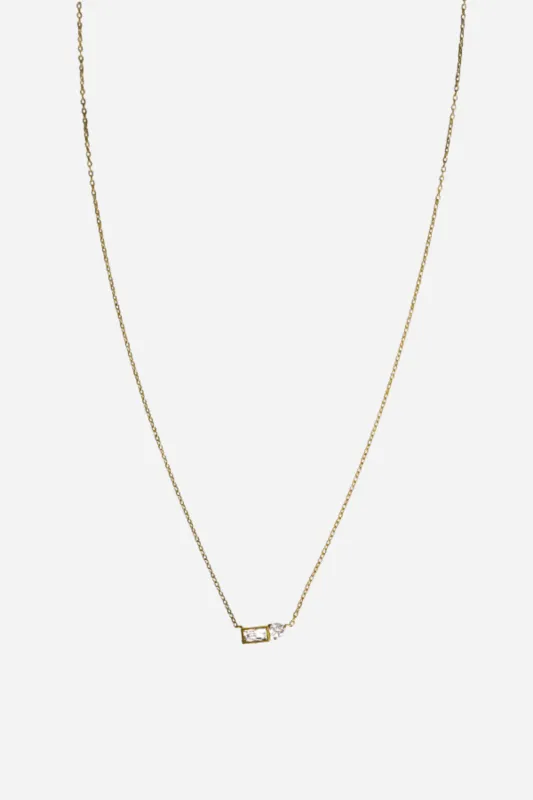 18K Bailey Double Diamond Necklace sold by Maude