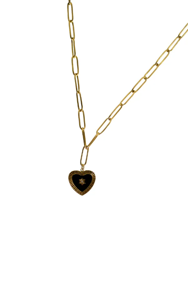 18K Black Heart Necklace sold by Maude product image thumbnail 2