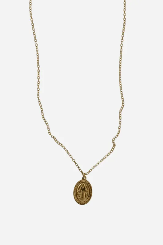 18K Mother Mary Necklace sold by Maude