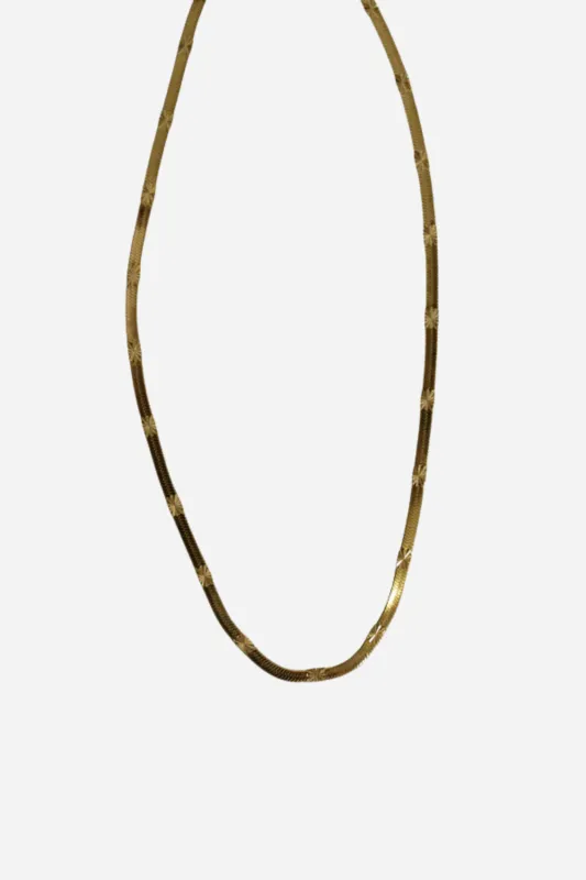 18K Margot Star Herringbone Necklace sold by Maude
