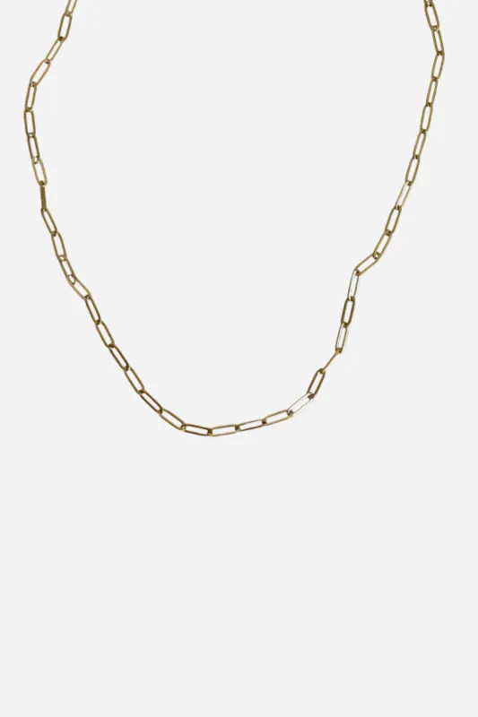 18K Thin Paperclip Necklace sold by Maude