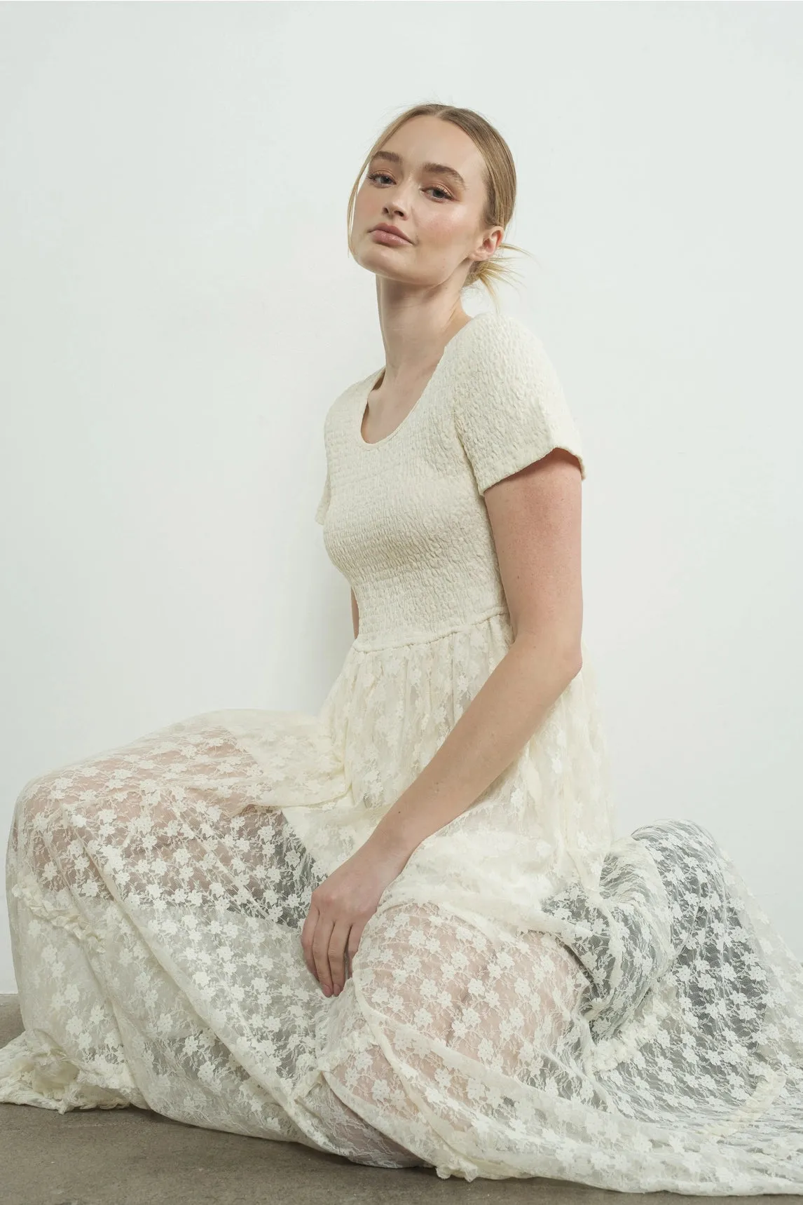 Floral Lace Maxi Dress - Cream sold by Maude product image thumbnail 2