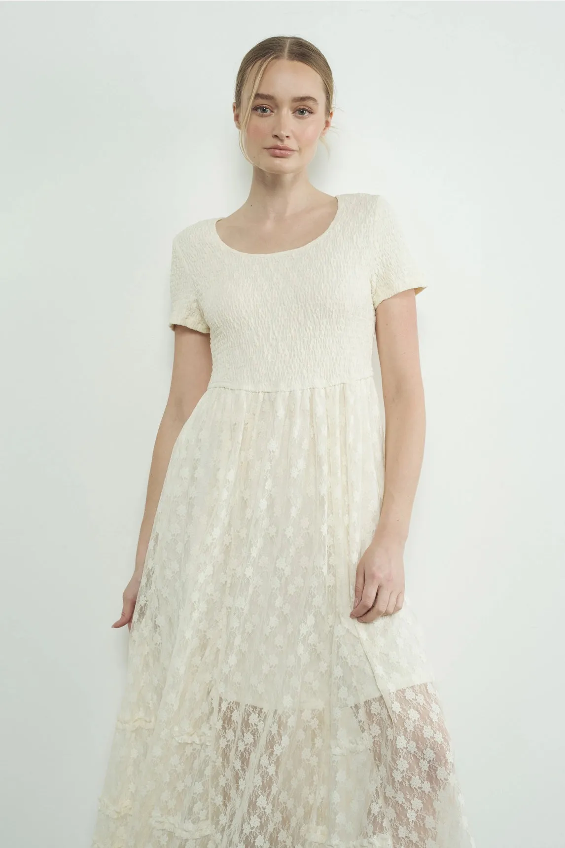 Floral Lace Maxi Dress - Cream sold by Maude product image thumbnail 3
