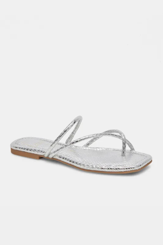 Dolce Vita Leanna Sandal - Silver Embossed Stella sold by Maude