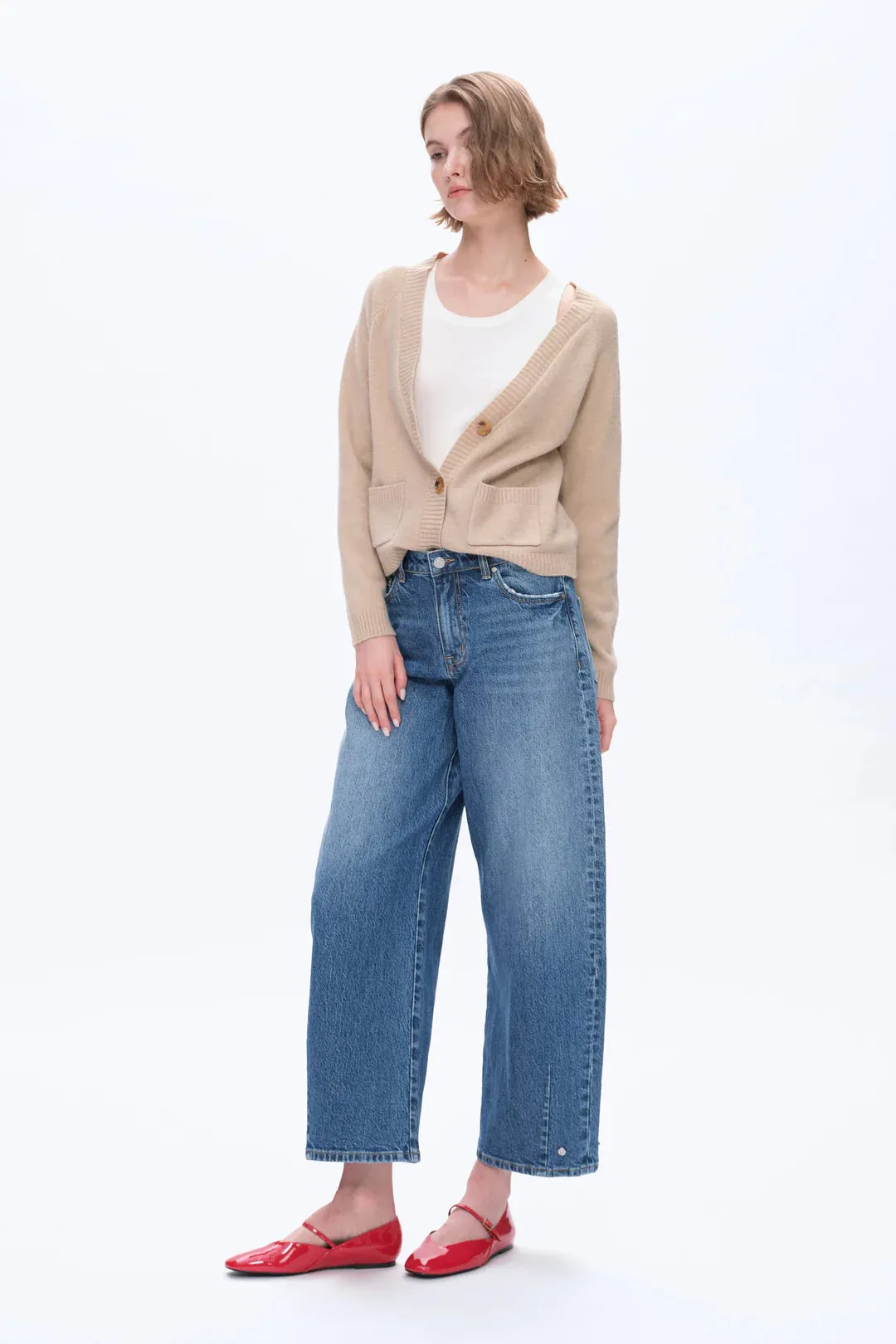 Mid-Rise Balloon Jeans - Medium Blue sold by Maude product image thumbnail 2