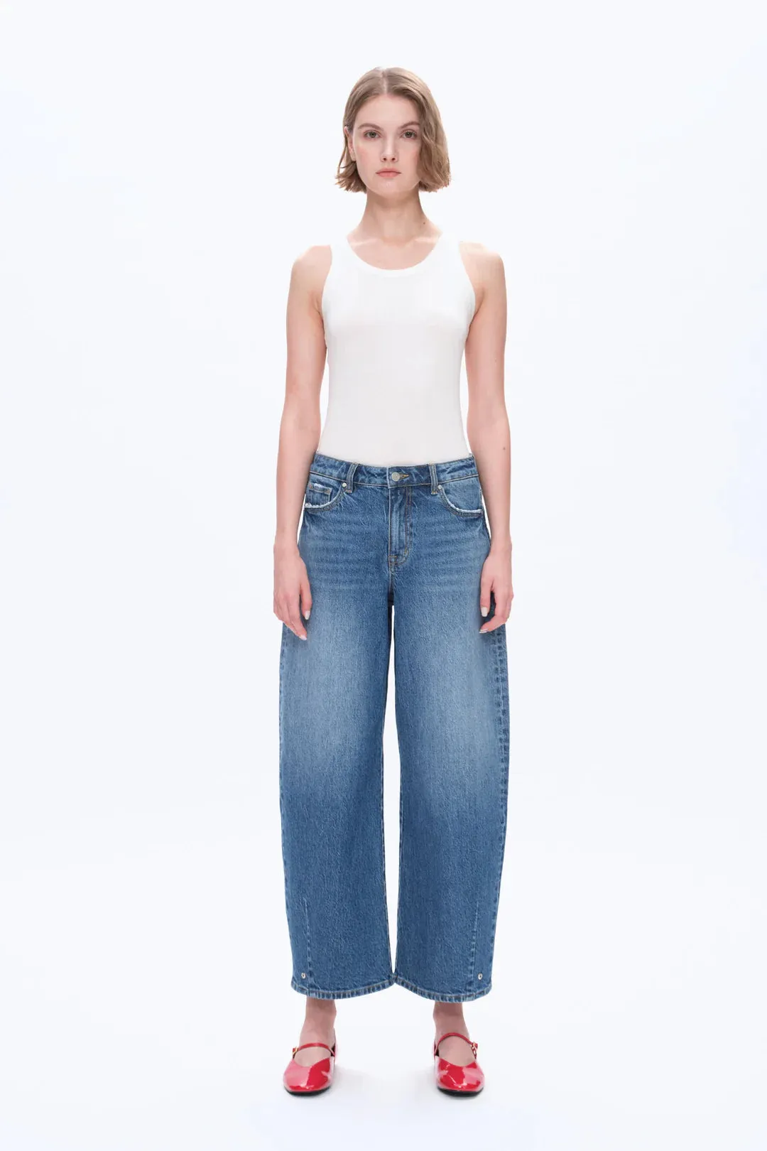 Mid-Rise Balloon Jeans - Medium Blue sold by Maude product image thumbnail 3