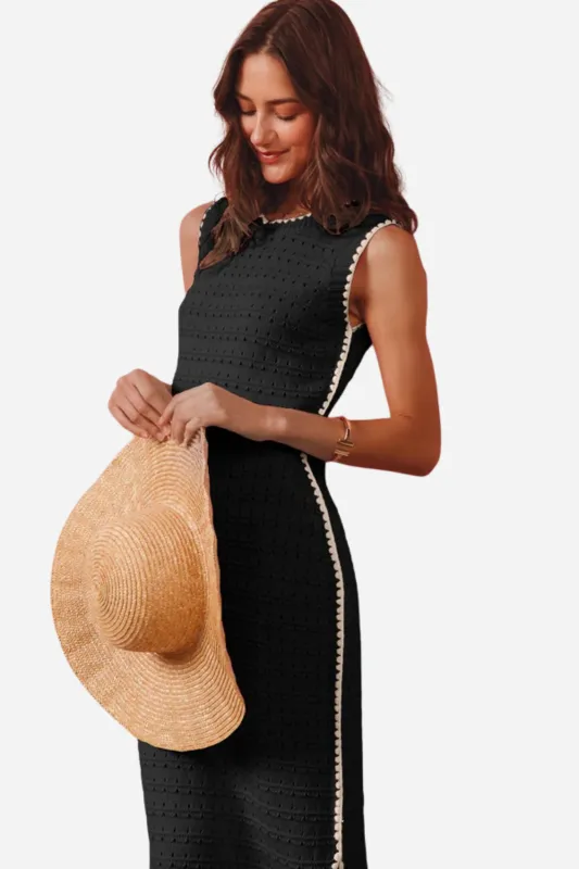 Knitted Sweater Midi Dress - Black sold by Maude