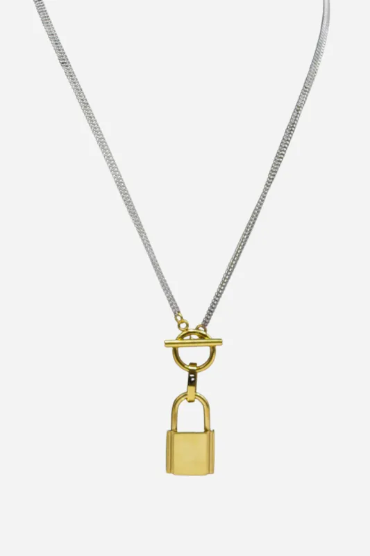 18K Lock Charm Necklace made by Maude