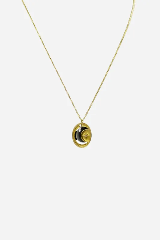 18K Summer Moon Necklace sold by Maude
