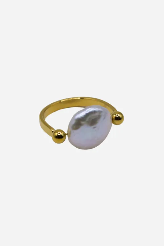 18K Ivy Pearl Statement Ring sold by Maude