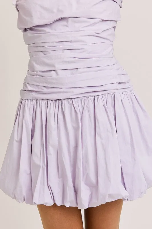 Tie Shoulder Bubble Hem Mini Dress - Lavender sold by Maude product image thumbnail 5