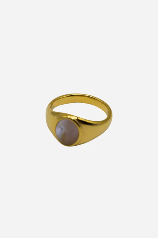 18K Pearlescent Statement Ring sold by Maude