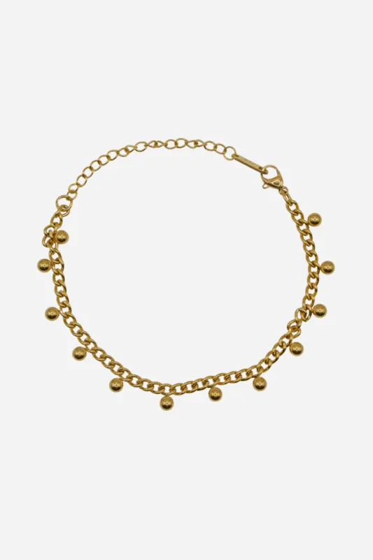 18K Leia Beaded Chain Bracelet sold by Maude