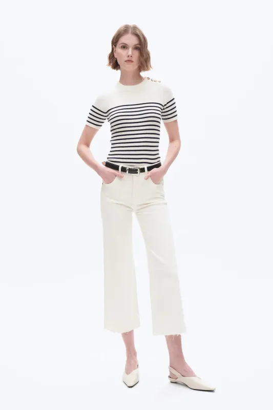 High Rise Wide Leg Denim Jeans sold by Maude