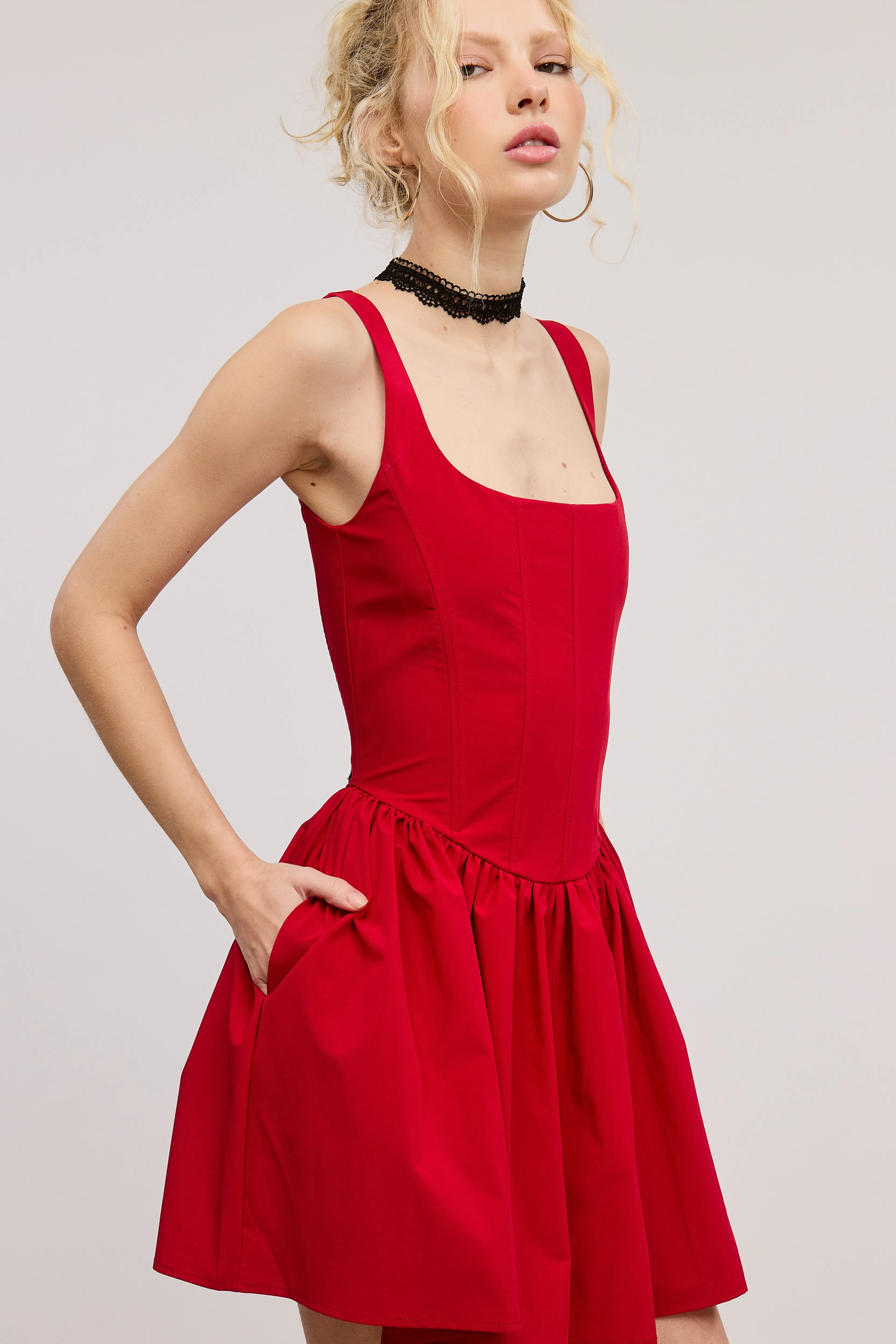 Kasey Corset Mini Dress - Red sold by Maude product image thumbnail 2