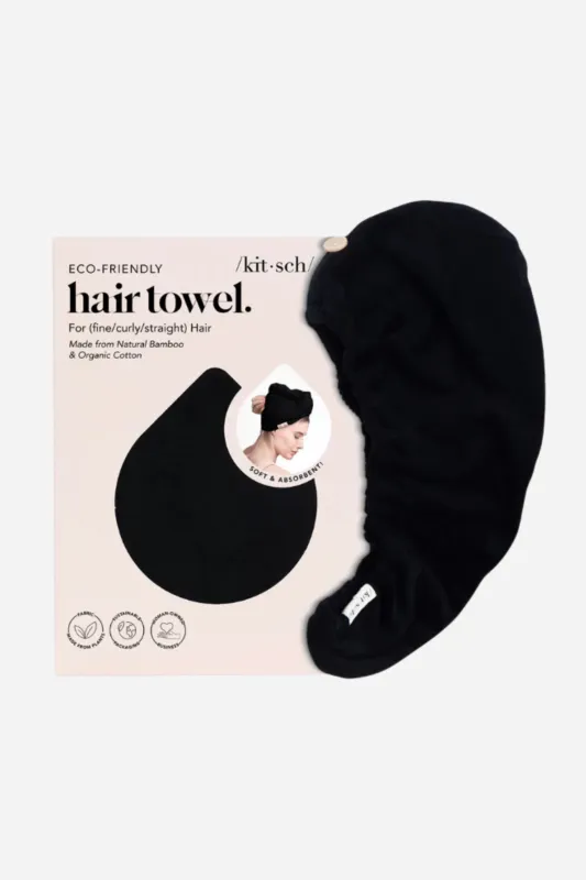 KITSCH - Eco-Friendly Hair Towel - Black sold by Maude
