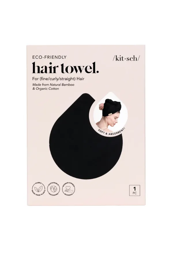 KITSCH - Eco-Friendly Hair Towel - Black sold by Maude product image thumbnail 3